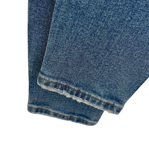 Good American Good Curve Crop Skinny Blue Distressed High Rise Denim Jean 6 / 28 - Picture 5 of 9